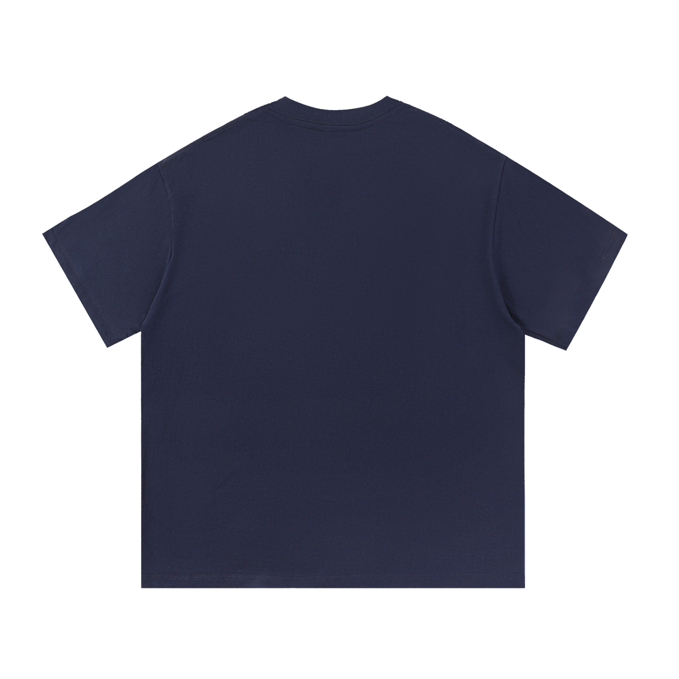 Navy blue t-shirt on a white background