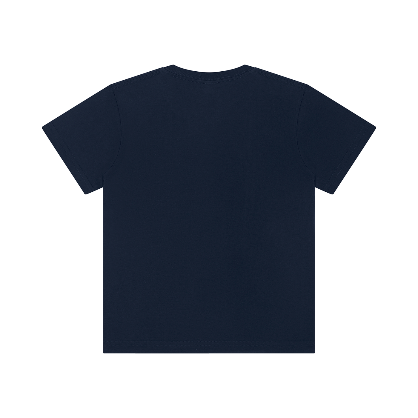 Navy blue t-shirt on a white background