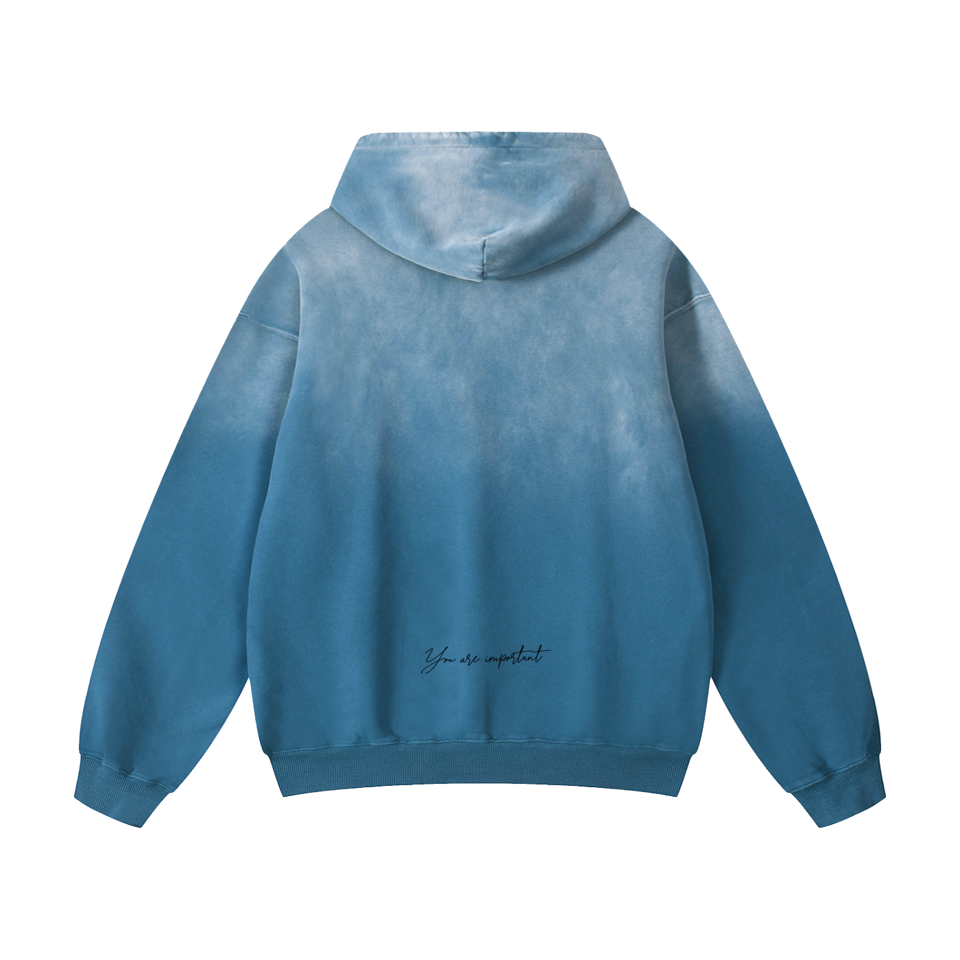 Blue hoodie on a white background