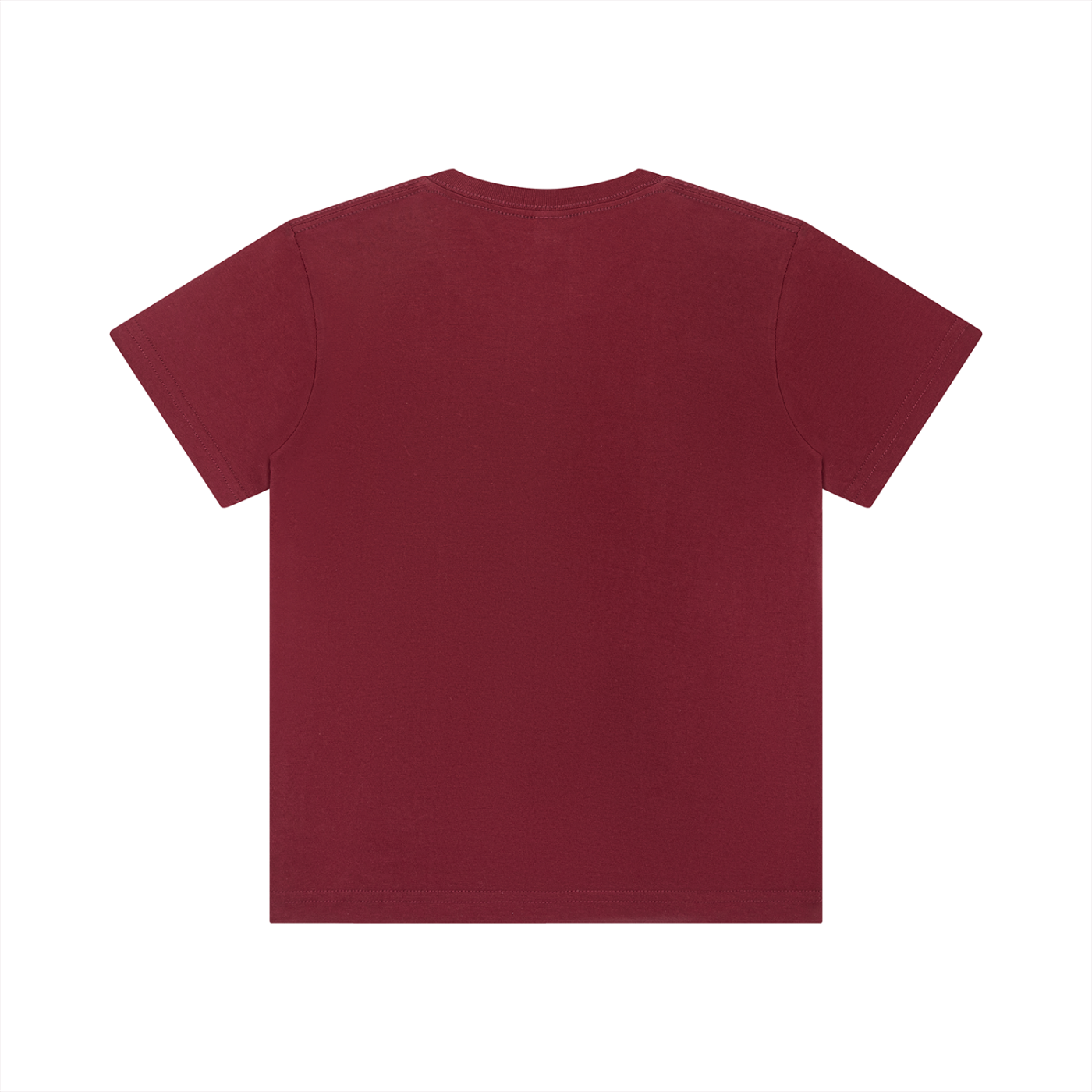 Maroon t-shirt on a white background