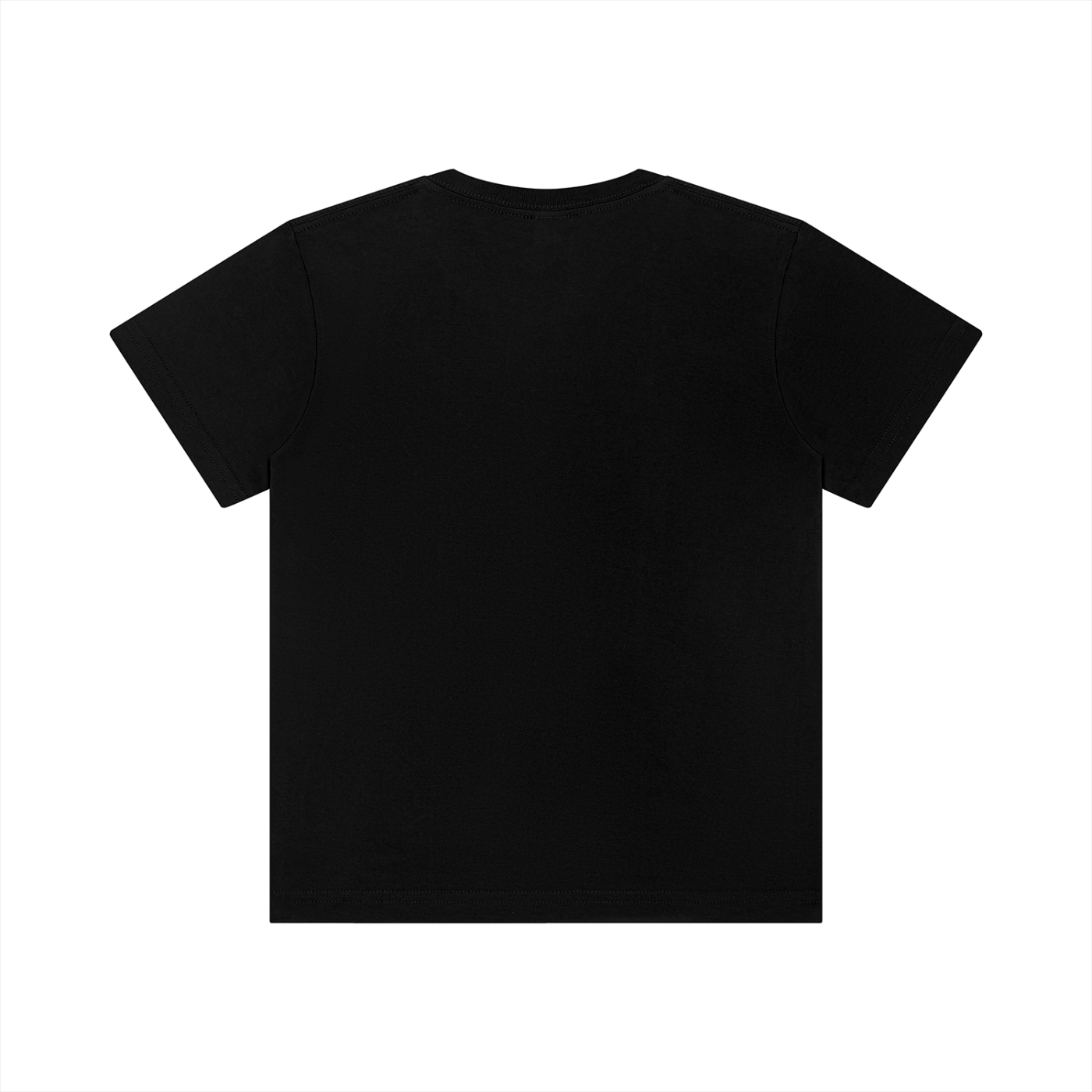 Black t-shirt on a white background