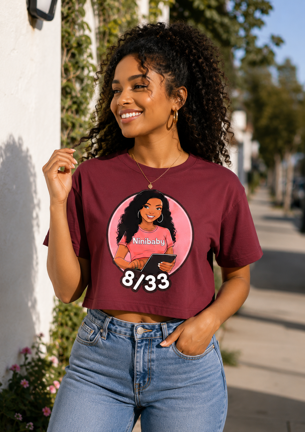 Women's Crewneck Crop T-Shirt