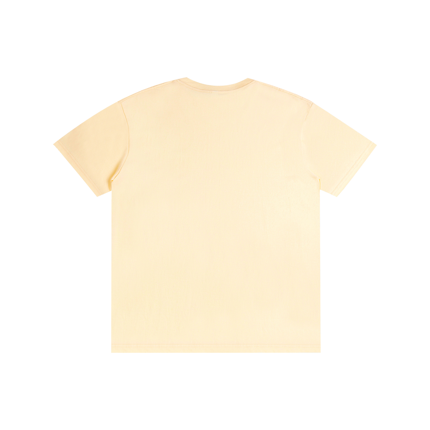 Plain light yellow t-shirt on a white background