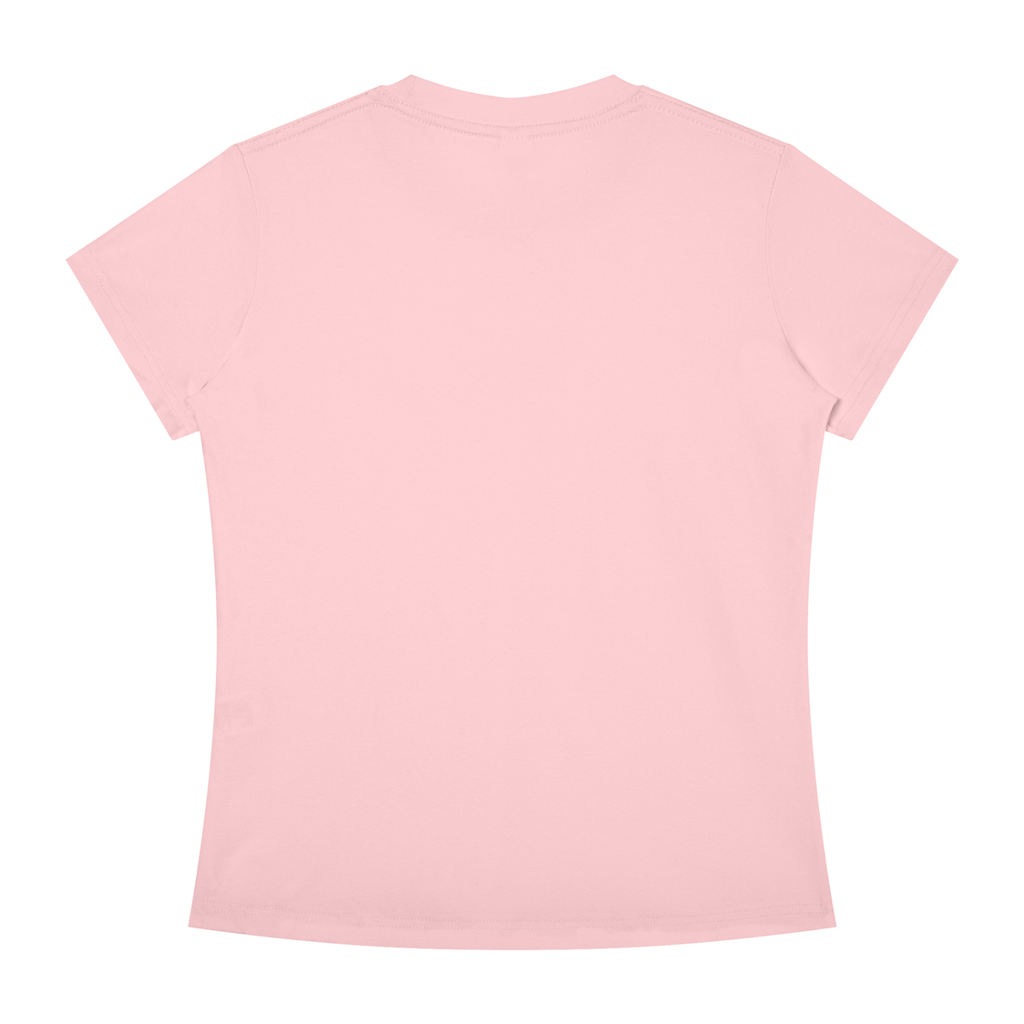 A light pink short-sleeve crewneck t-shirt shown from the back, isolated on a solid white background.