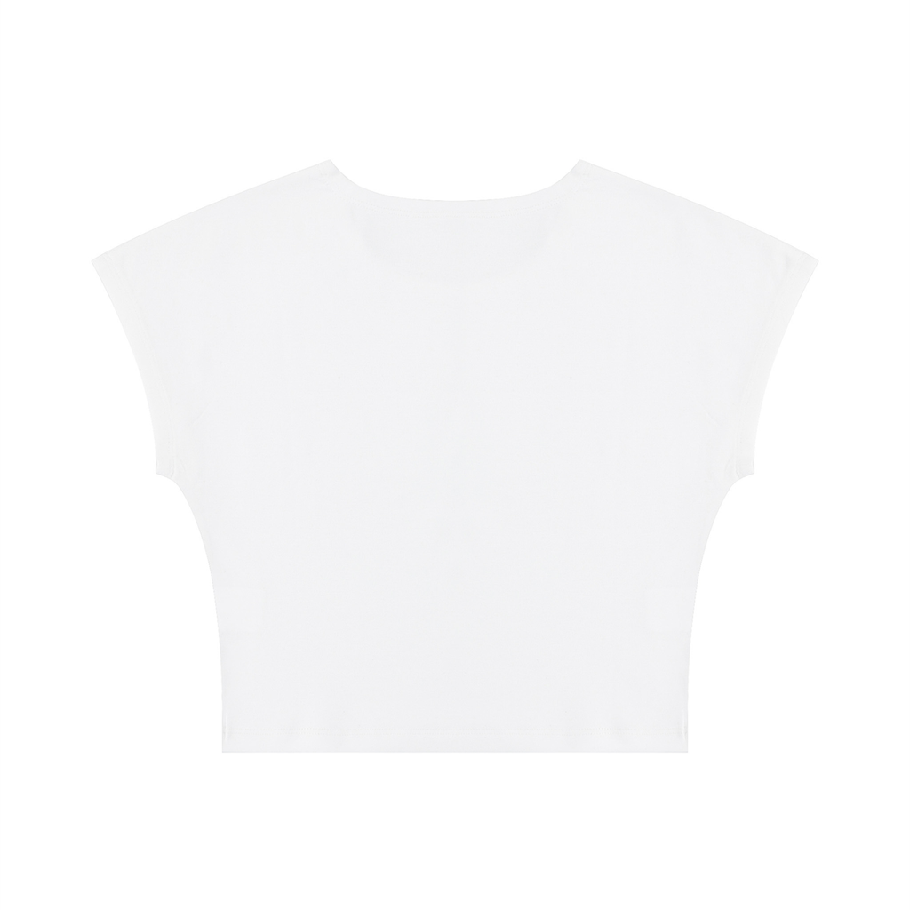 A plain white short-sleeve crewneck t-shirt shown flat against a solid white background.