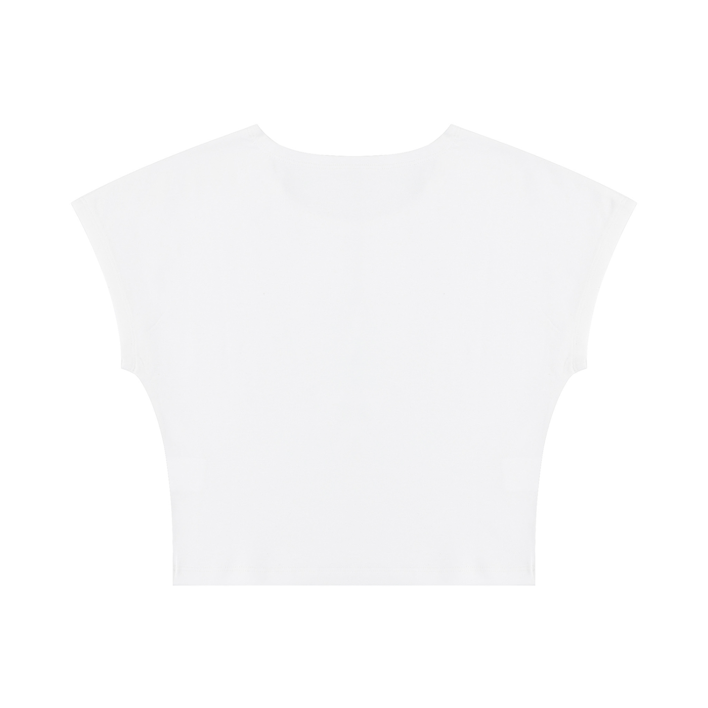 A plain white short-sleeve crewneck t-shirt shown flat against a solid white background.