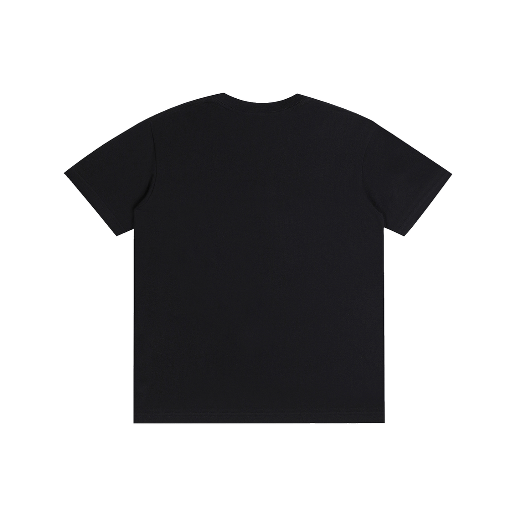 Black t-shirt on a white background