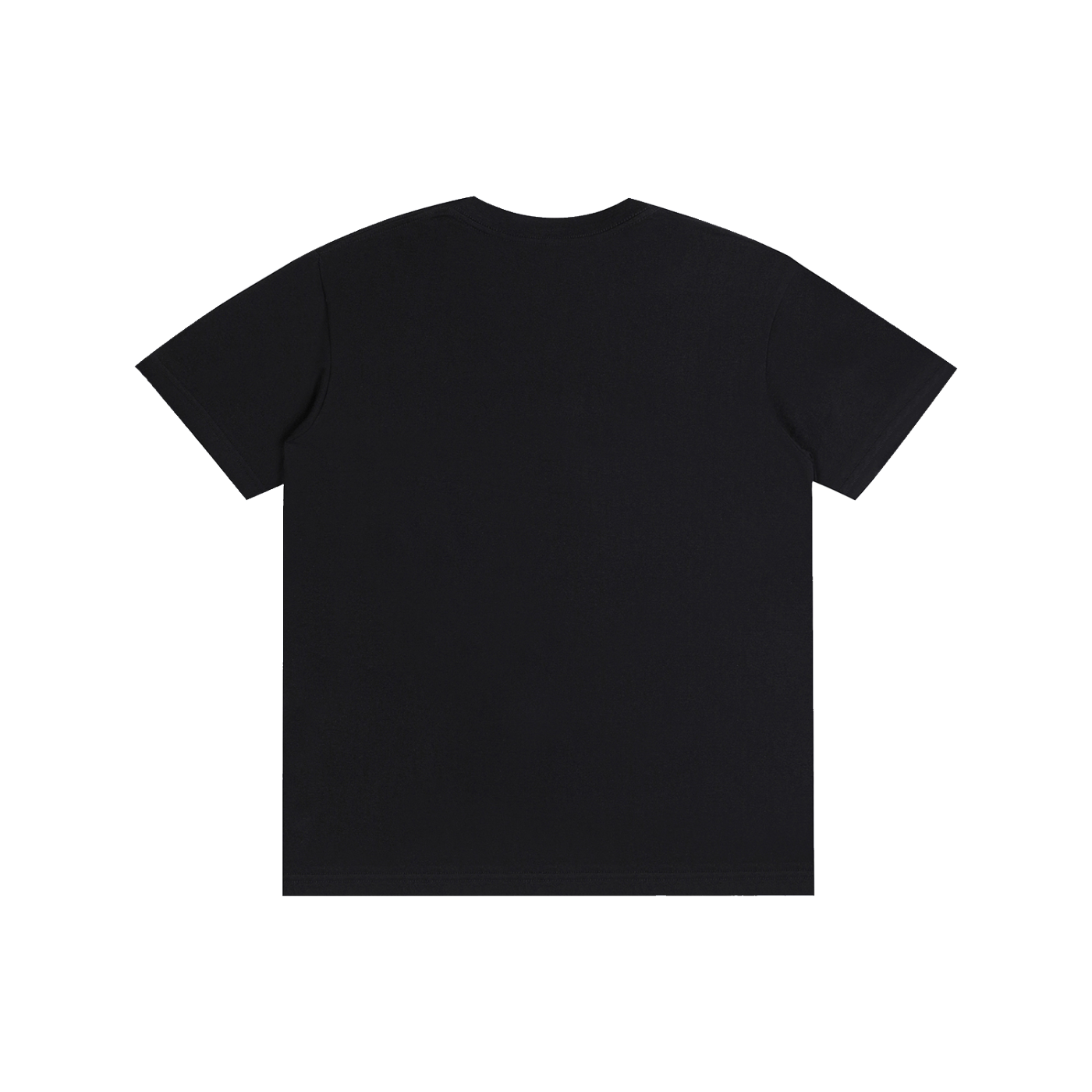 Black t-shirt on a white background