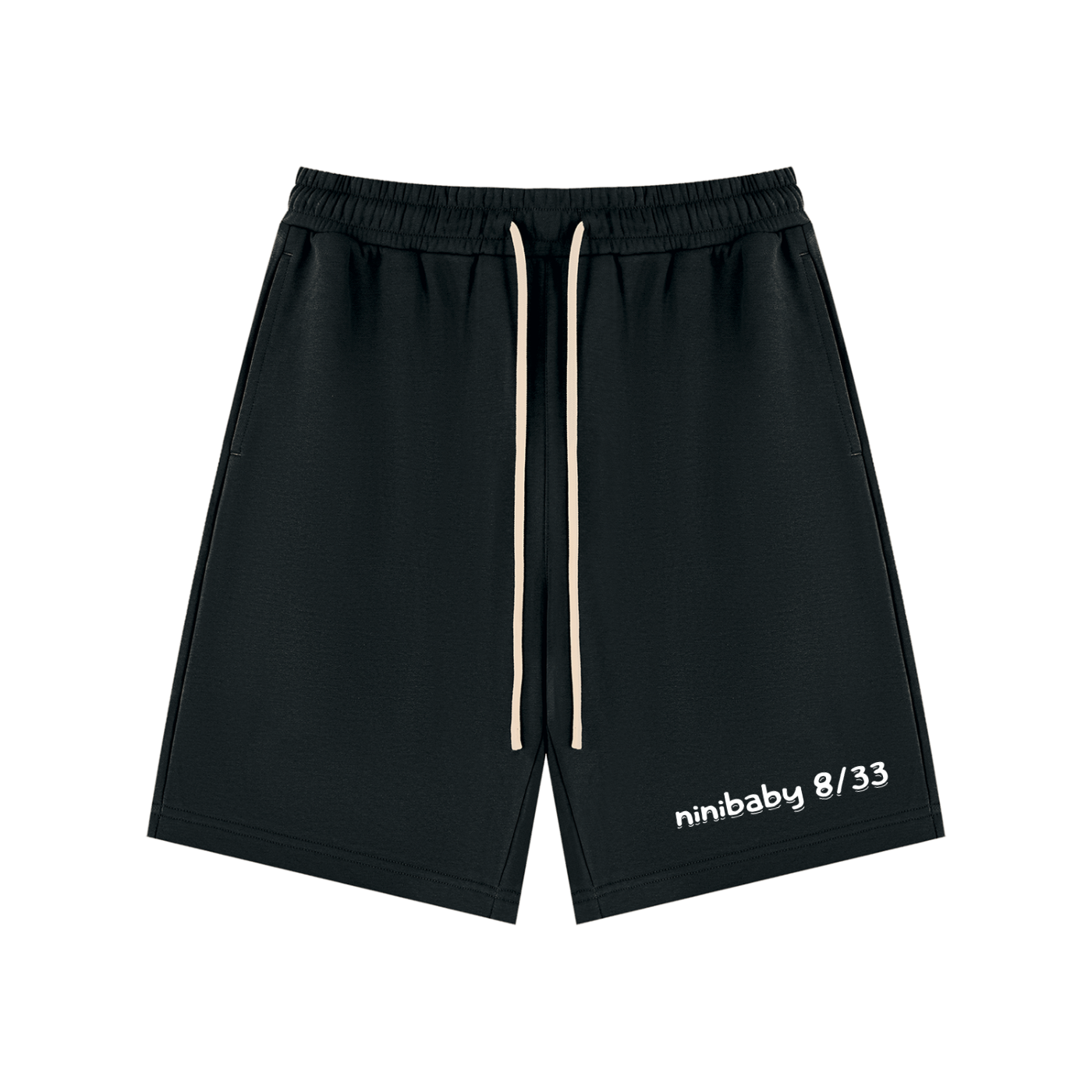 Green athletic shorts with a brand logo on a light gray background