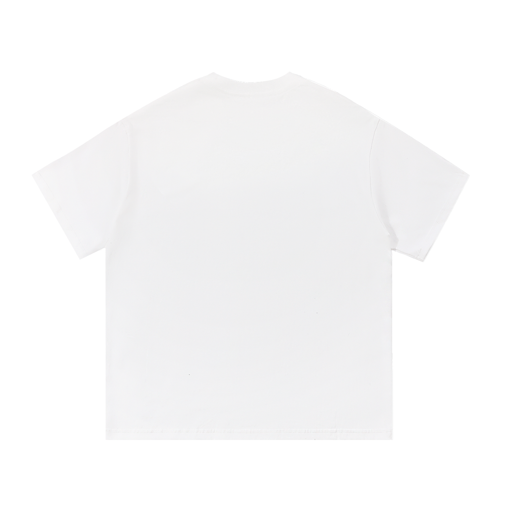 Plain white t-shirt on a light beige background