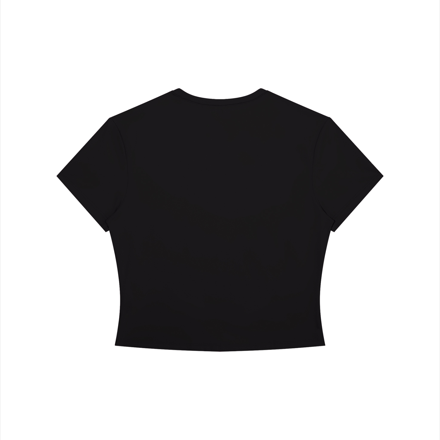 Black crop top on a white background